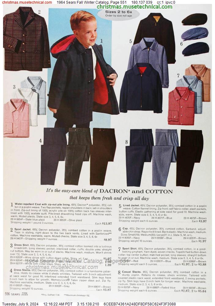 1964 Sears Fall Winter Catalog, Page 551