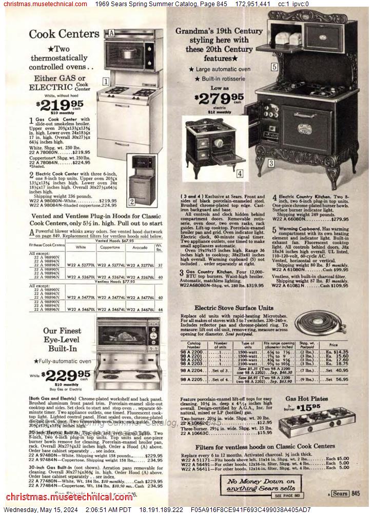 1969 Sears Spring Summer Catalog, Page 845