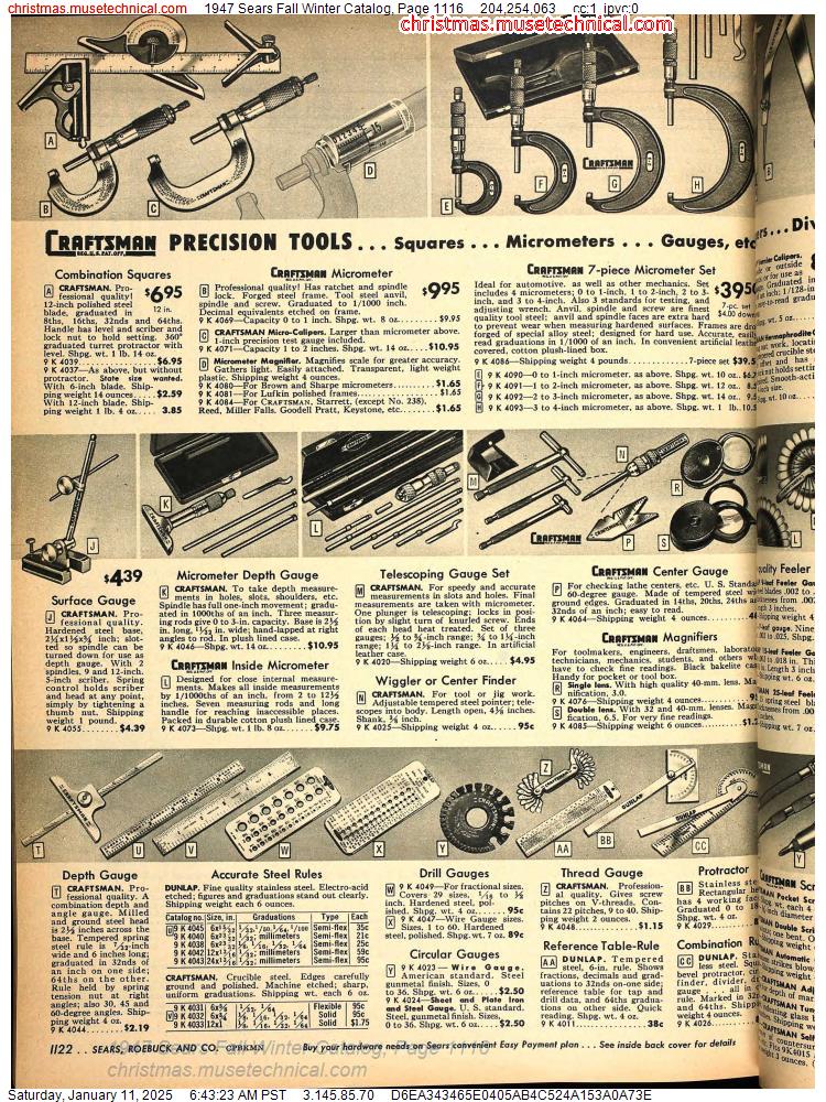 1947 Sears Fall Winter Catalog, Page 1116