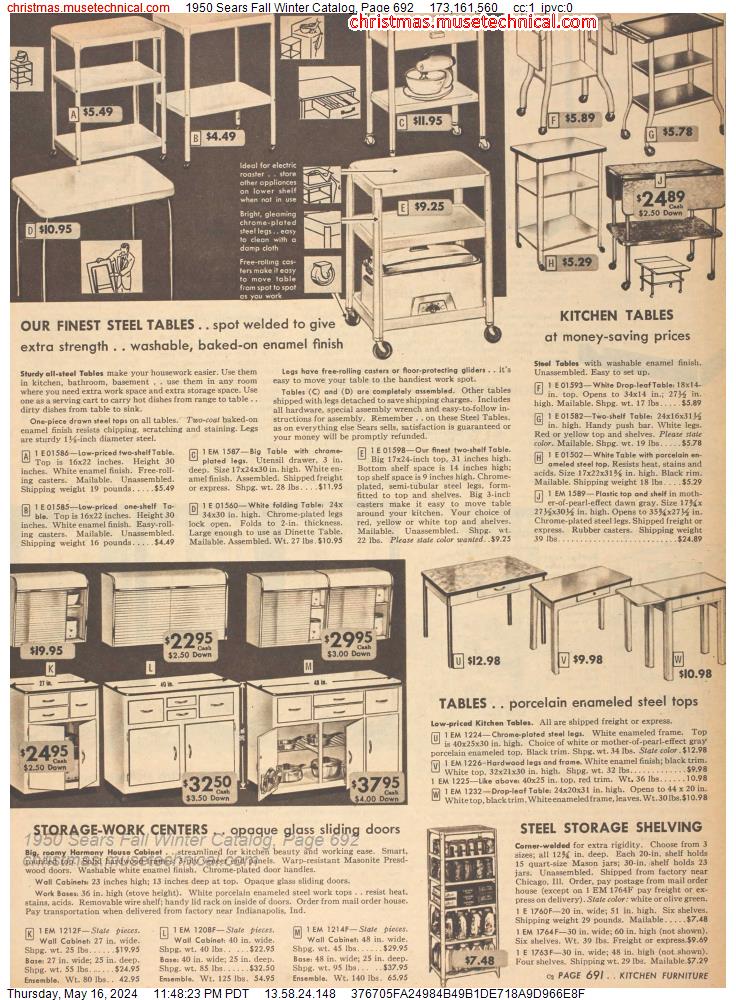 1950 Sears Fall Winter Catalog, Page 692