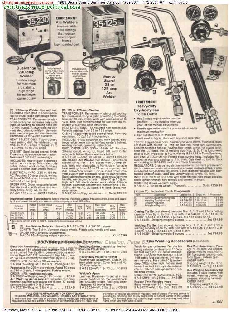 1983 Sears Spring Summer Catalog, Page 837