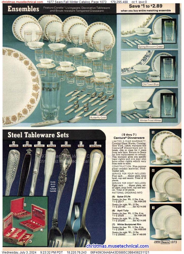 1977 Sears Fall Winter Catalog, Page 1073