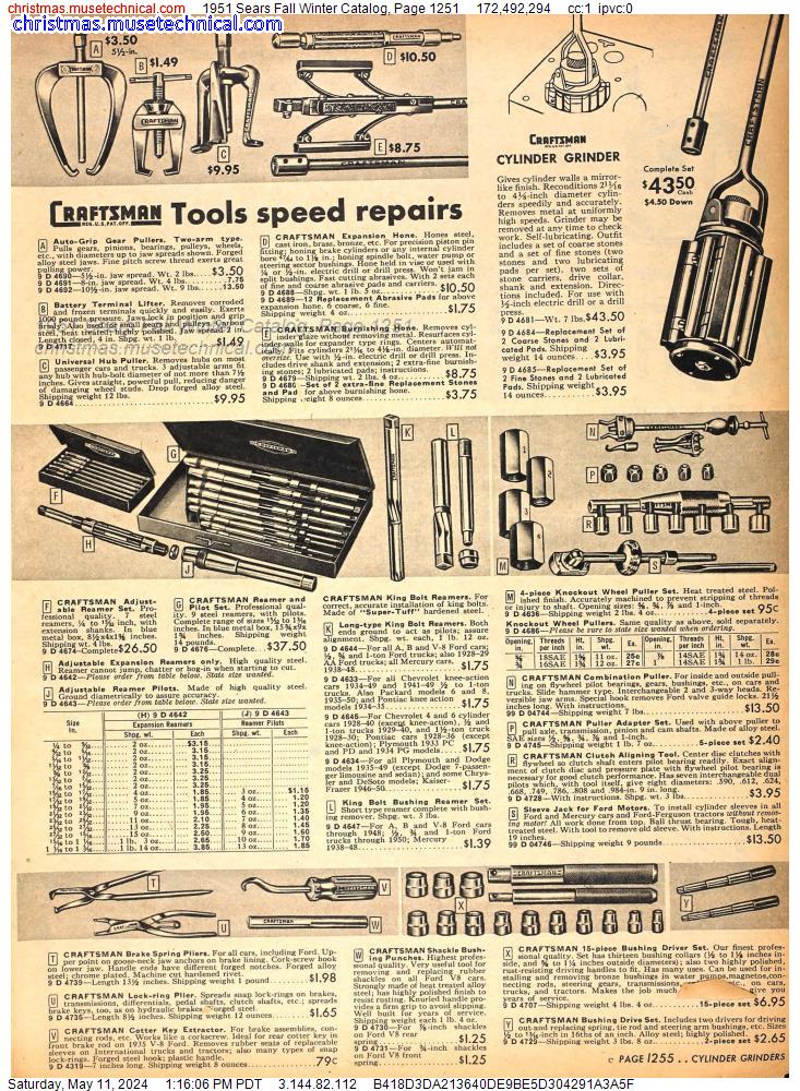 1951 Sears Fall Winter Catalog, Page 1251
