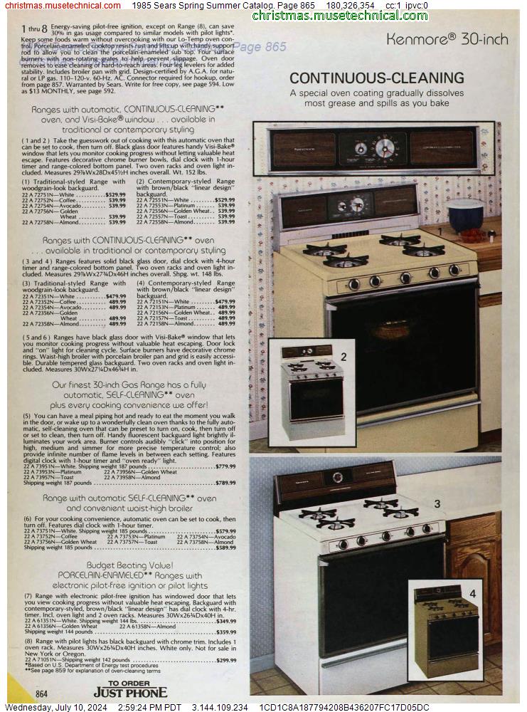 1985 Sears Spring Summer Catalog, Page 865