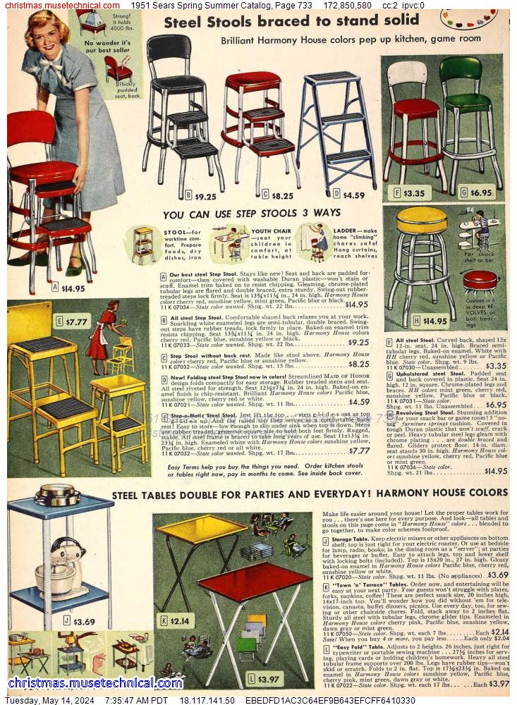 1951 Sears Spring Summer Catalog, Page 733