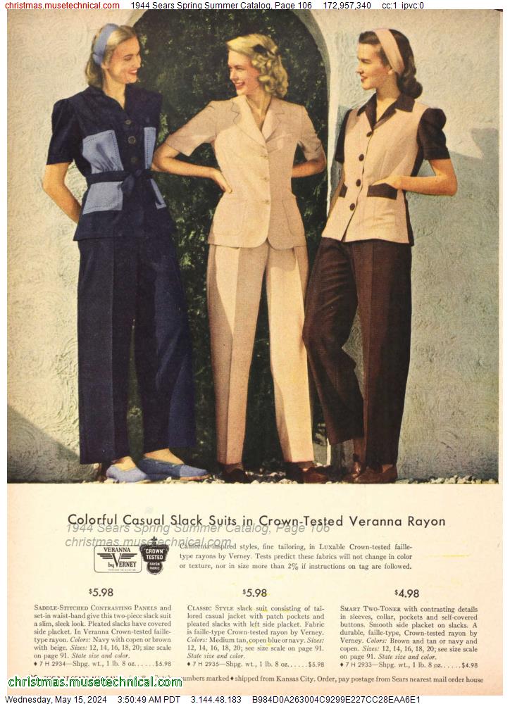 1944 Sears Spring Summer Catalog, Page 106