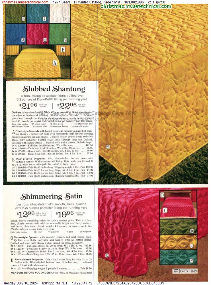 1971 Sears Fall Winter Catalog, Page 1619