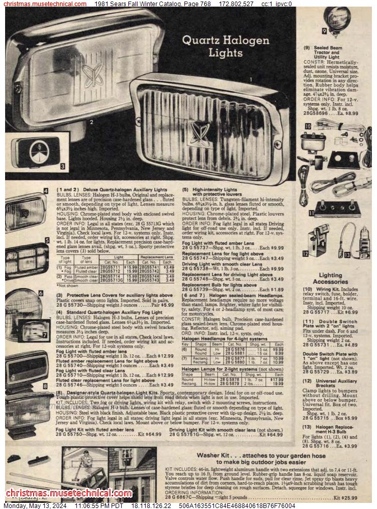 1981 Sears Fall Winter Catalog, Page 768