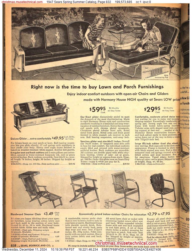 1947 Sears Spring Summer Catalog, Page 832