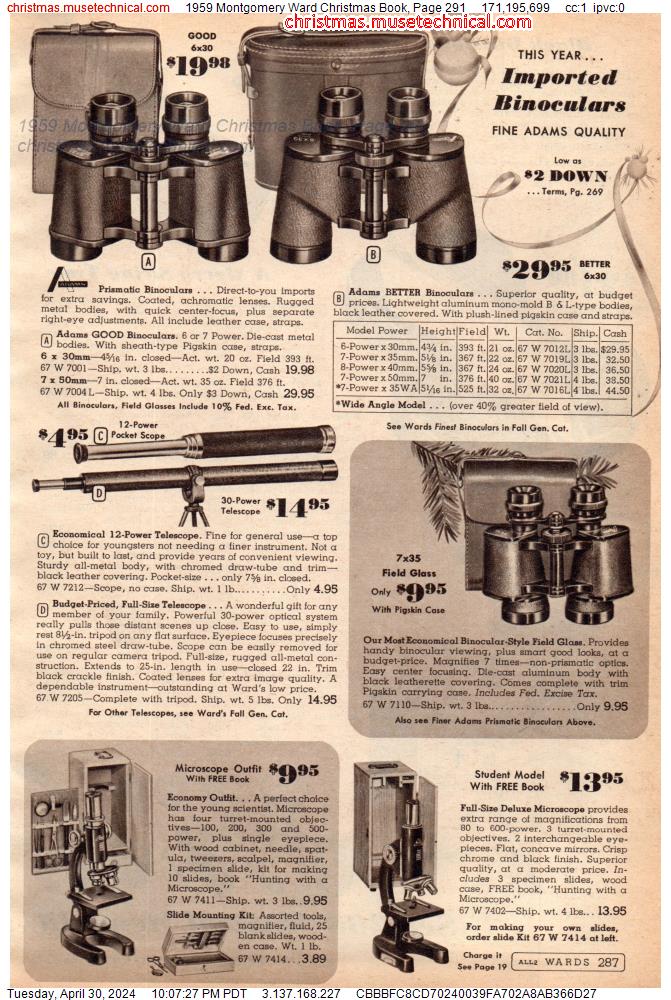 1959 Montgomery Ward Christmas Book, Page 291