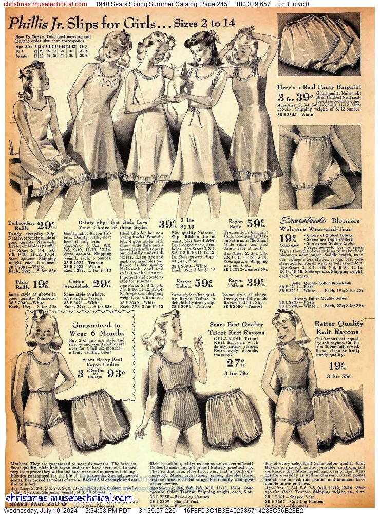 1940 Sears Spring Summer Catalog, Page 245