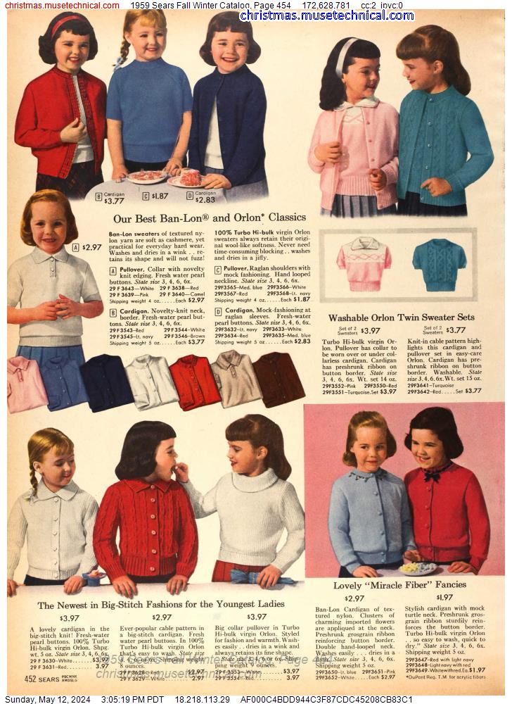 1959 Sears Fall Winter Catalog, Page 454