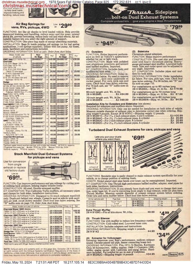 1978 Sears Fall Winter Catalog, Page 825