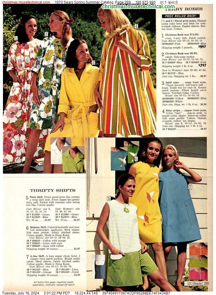 1970 Sears Spring Summer Catalog, Page 269