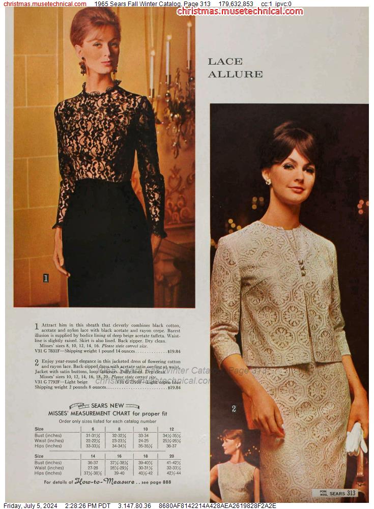 1965 Sears Fall Winter Catalog, Page 313