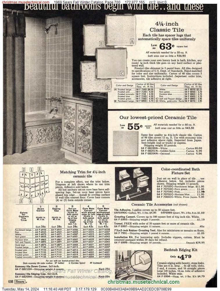 1969 Sears Fall Winter Catalog, Page 700