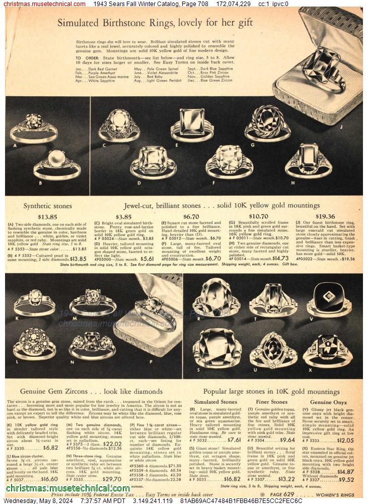 1943 Sears Fall Winter Catalog, Page 708
