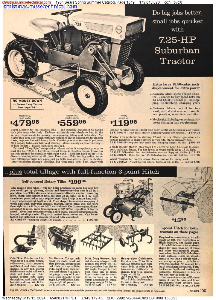 1964 Sears Spring Summer Catalog, Page 1049