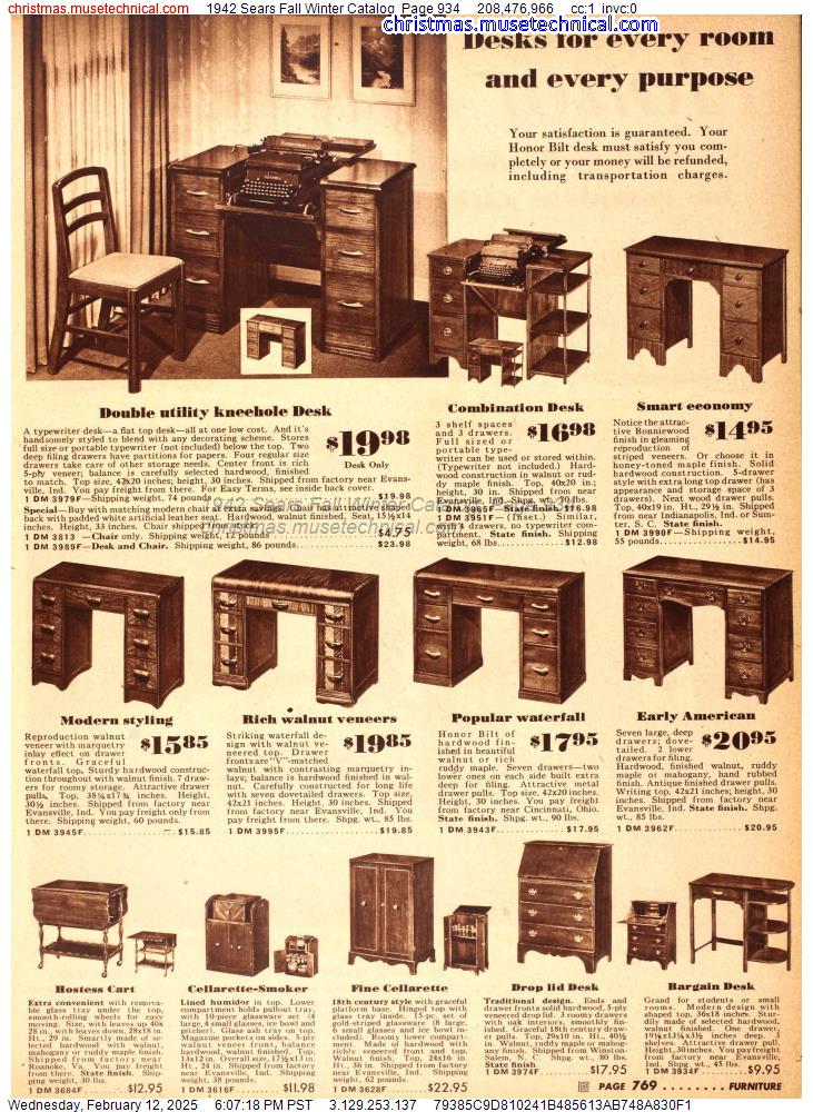 1942 Sears Fall Winter Catalog, Page 934