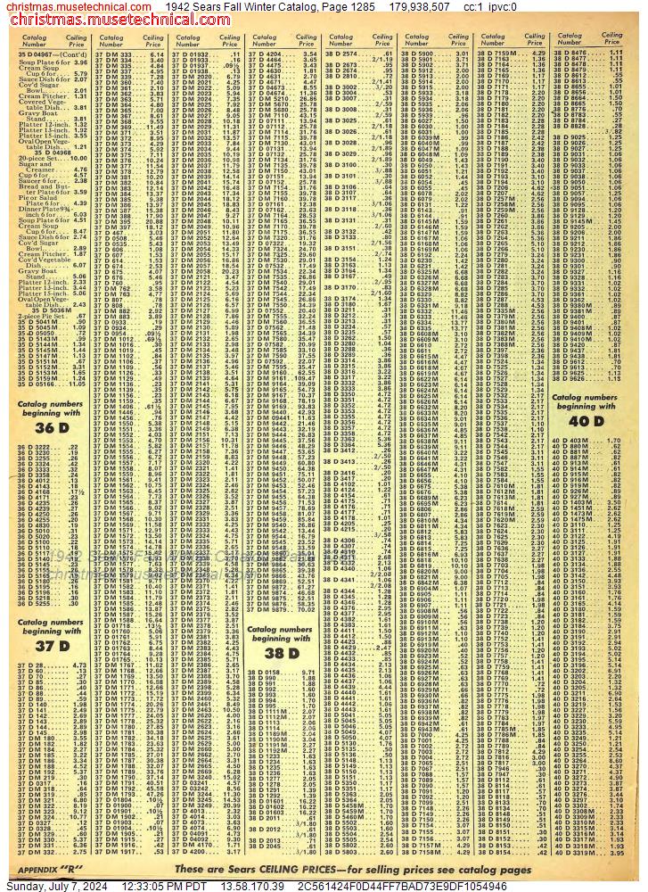1942 Sears Fall Winter Catalog, Page 1285
