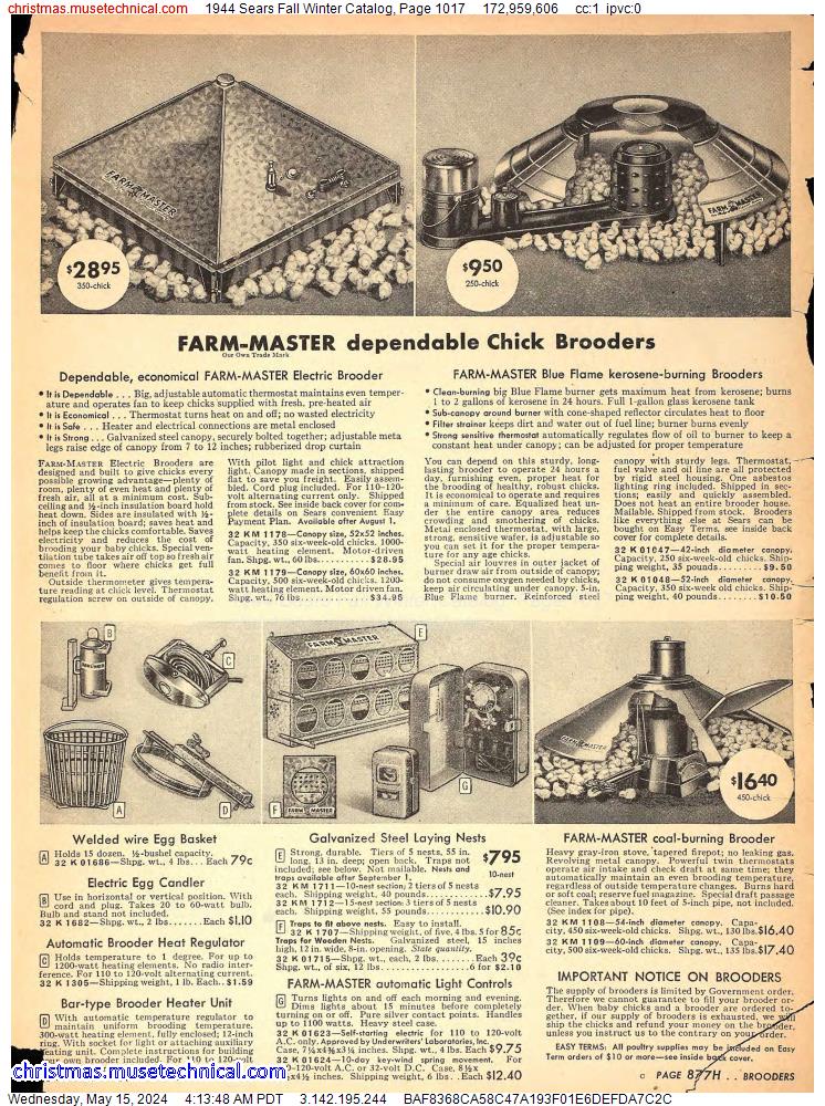 1944 Sears Fall Winter Catalog, Page 1017