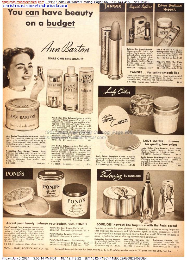 1951 Sears Fall Winter Catalog, Page 966
