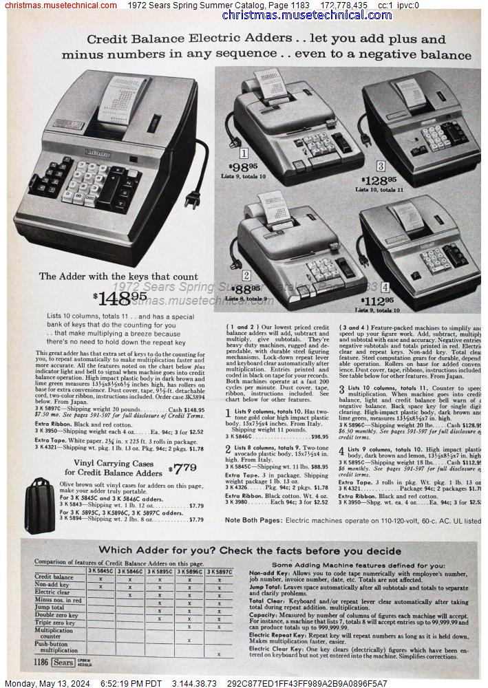 1972 Sears Spring Summer Catalog, Page 1183