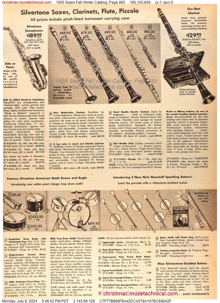 1955 Sears Fall Winter Catalog, Page 985