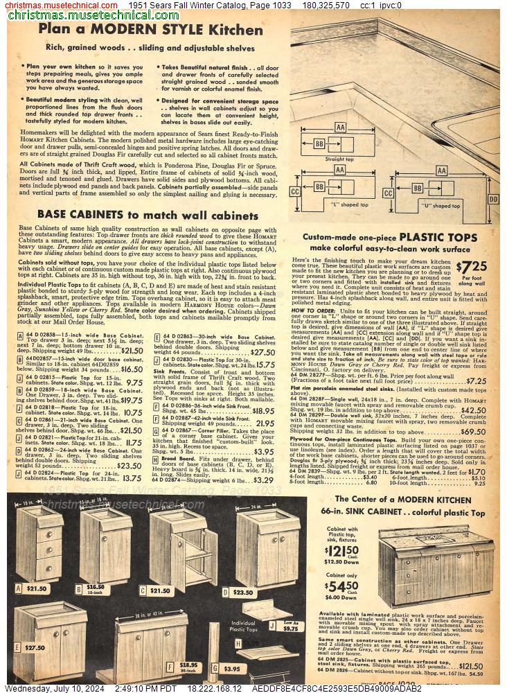 1951 Sears Fall Winter Catalog, Page 1033