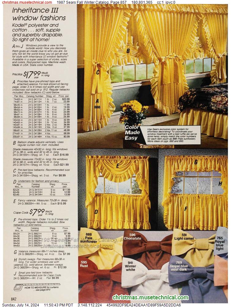 1987 Sears Fall Winter Catalog, Page 857