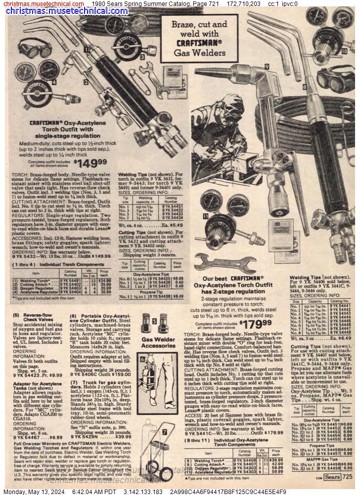 1980 Sears Spring Summer Catalog, Page 721
