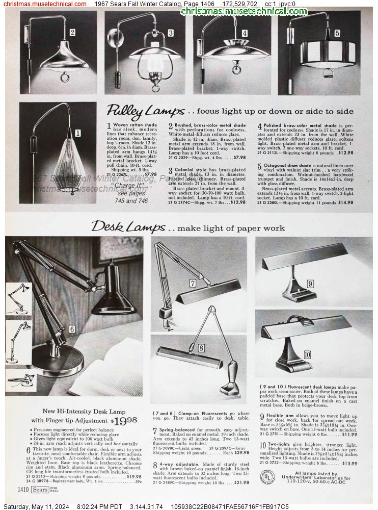 1967 Sears Fall Winter Catalog, Page 1406