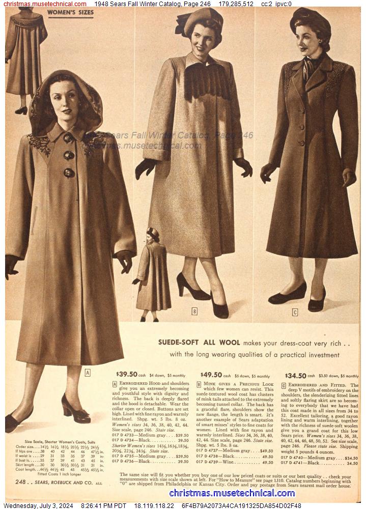 1948 Sears Fall Winter Catalog, Page 246