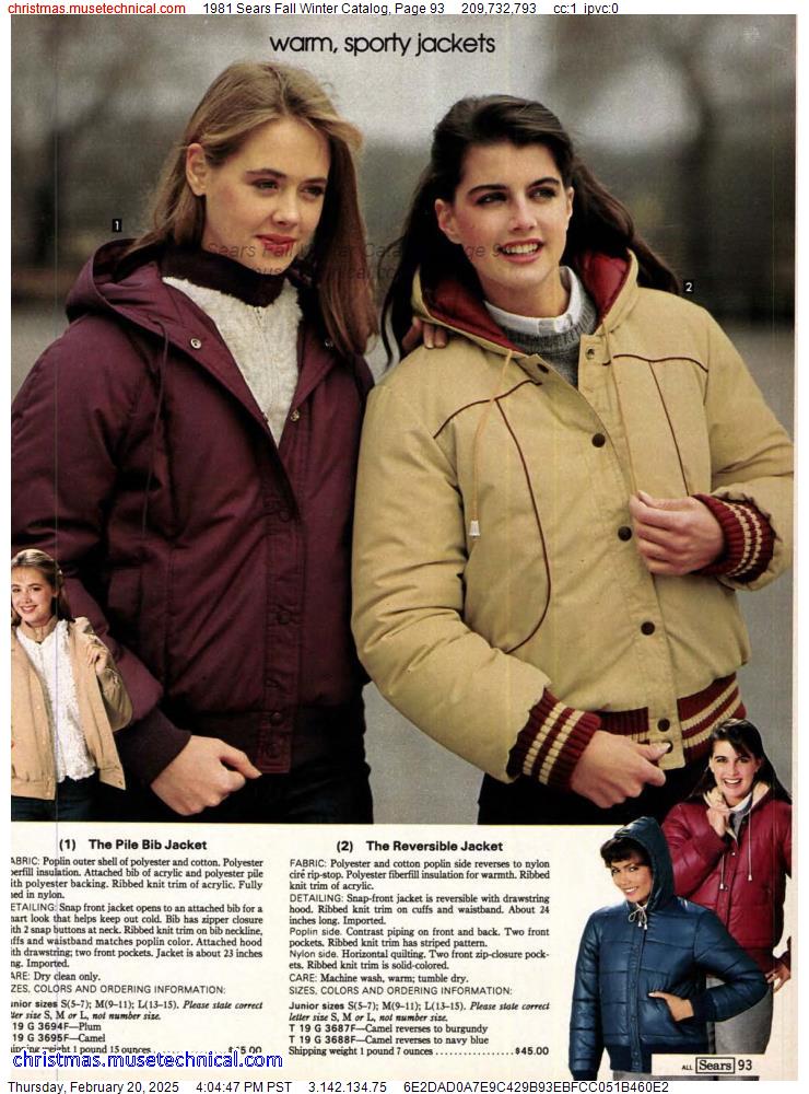 1981 Sears Fall Winter Catalog, Page 93