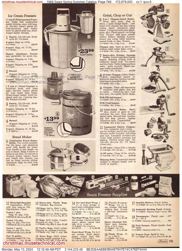 1968 Sears Spring Summer Catalog, Page 769