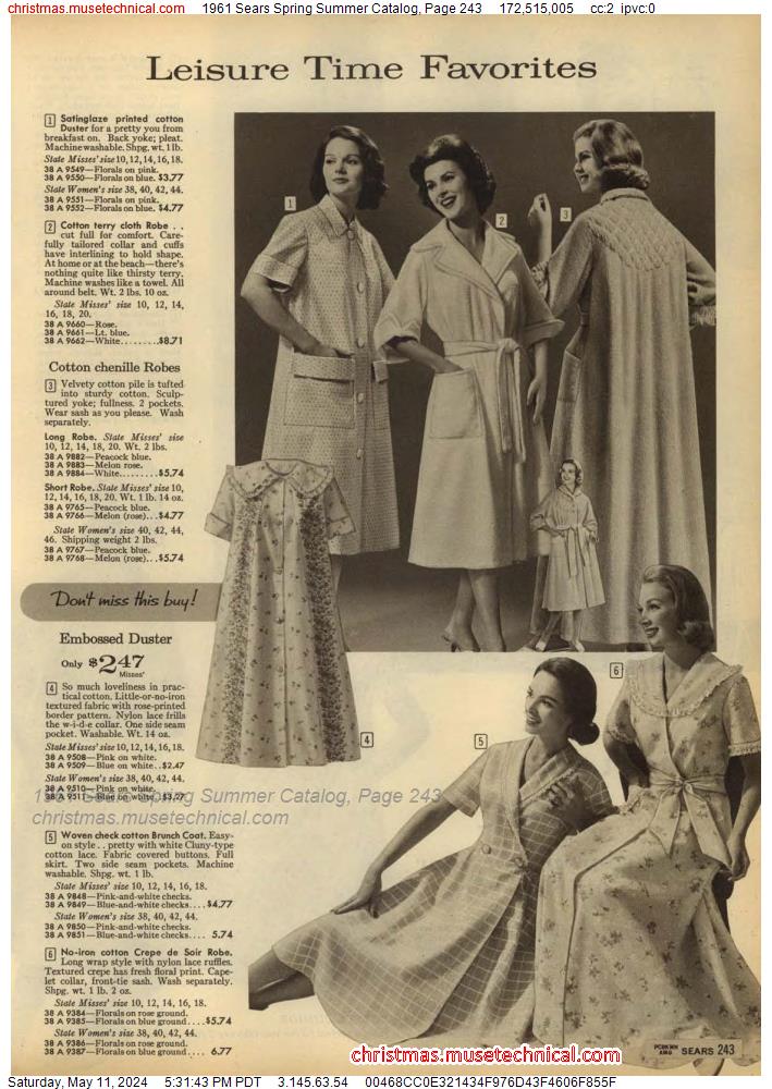 1961 Sears Spring Summer Catalog, Page 243