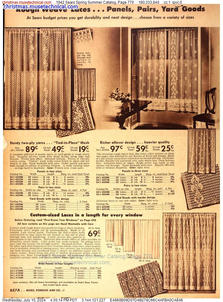 1942 Sears Spring Summer Catalog, Page 770