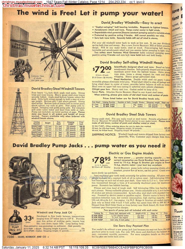 1947 Sears Fall Winter Catalog, Page 1314