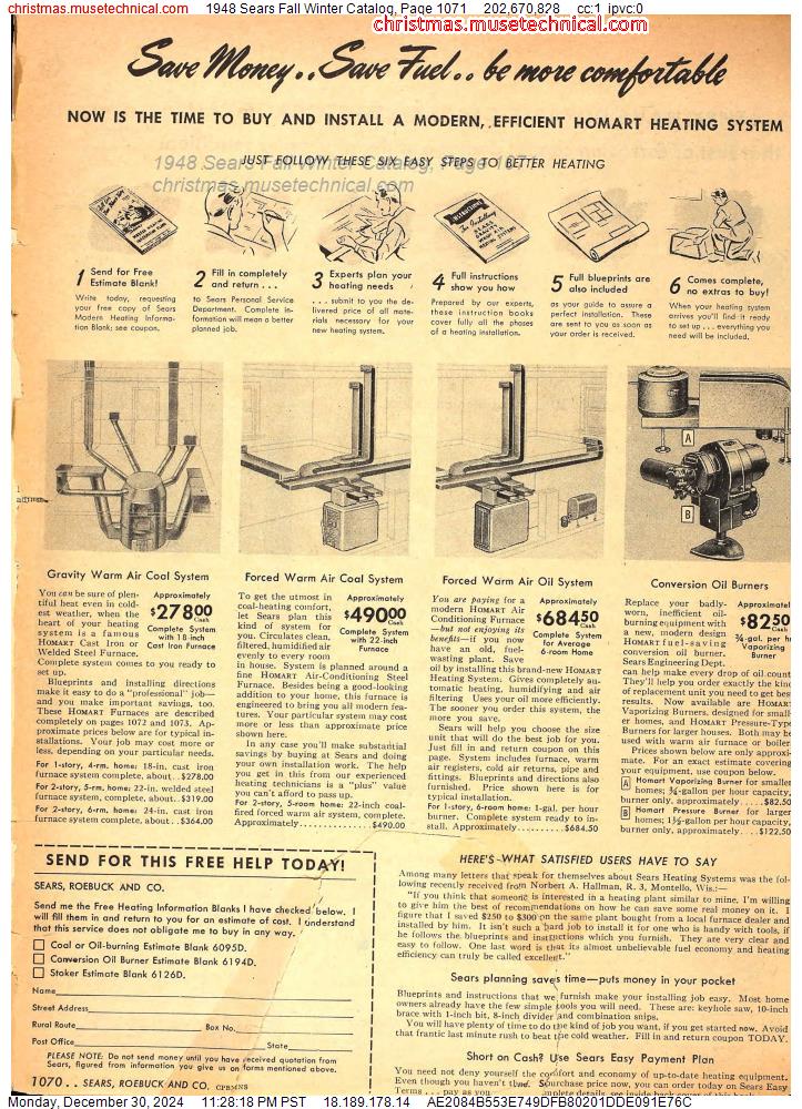 1948 Sears Fall Winter Catalog, Page 1071