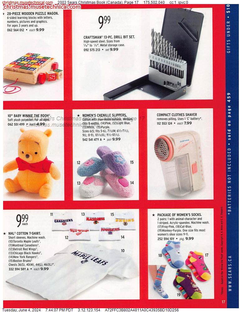 2003 Sears Christmas Book (Canada), Page 17