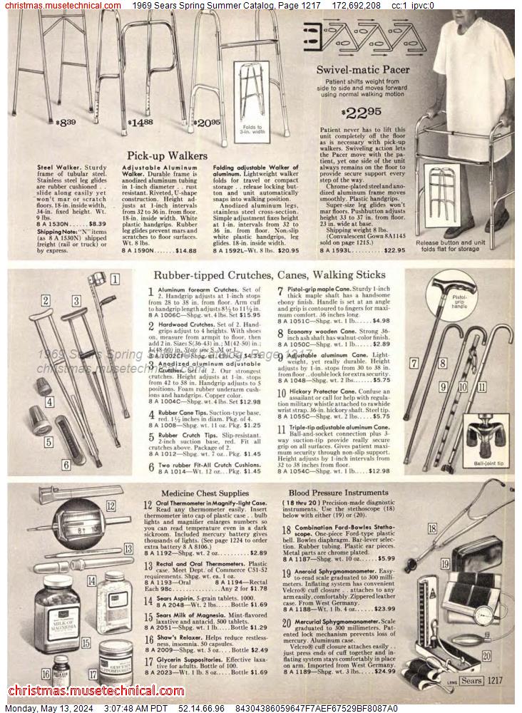 1969 Sears Spring Summer Catalog, Page 1217