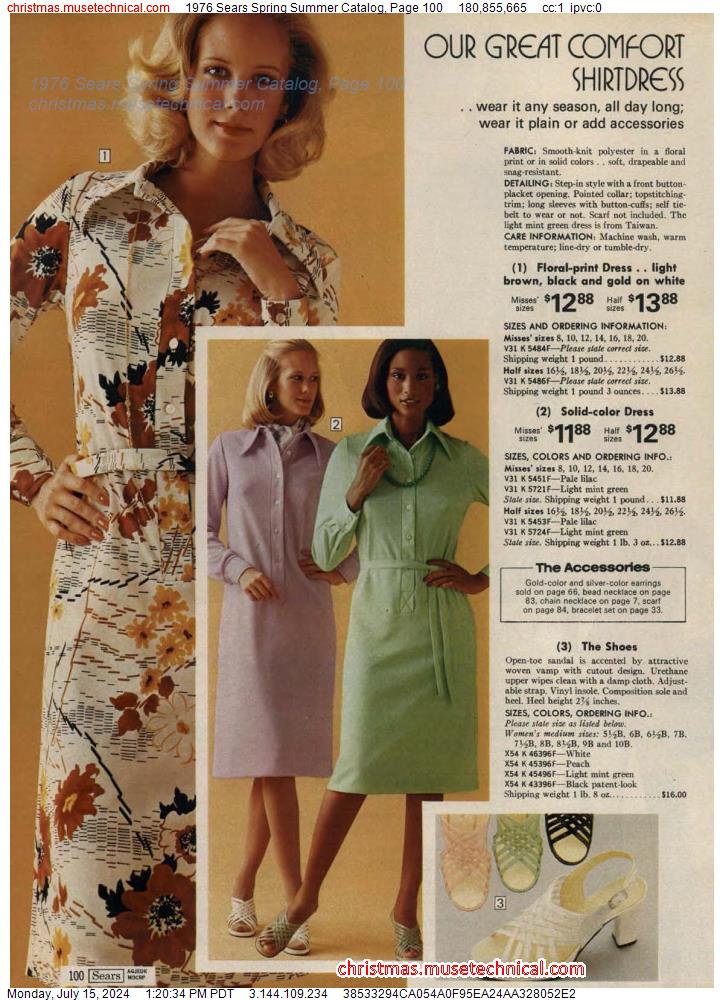 1976 Sears Spring Summer Catalog, Page 100