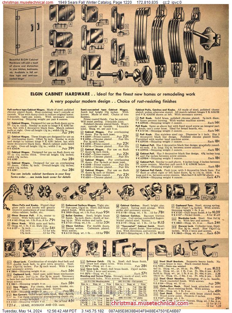 1949 Sears Fall Winter Catalog, Page 1220