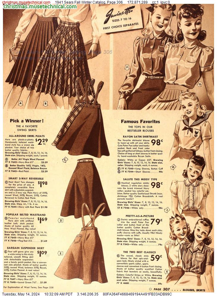 1941 Sears Fall Winter Catalog, Page 306