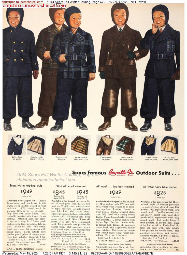 1944 Sears Fall Winter Catalog, Page 422