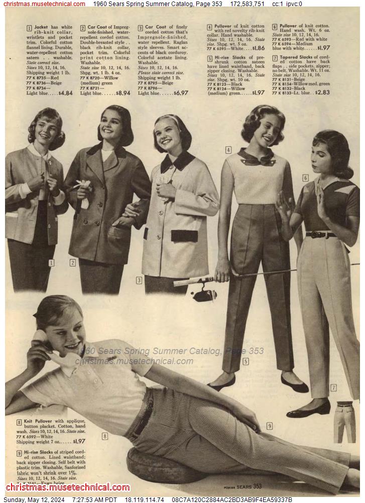 1960 Sears Spring Summer Catalog, Page 353