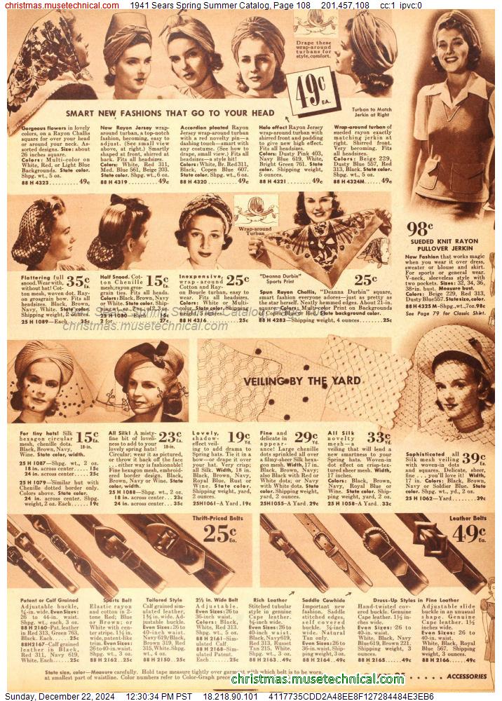 1941 Sears Spring Summer Catalog, Page 108