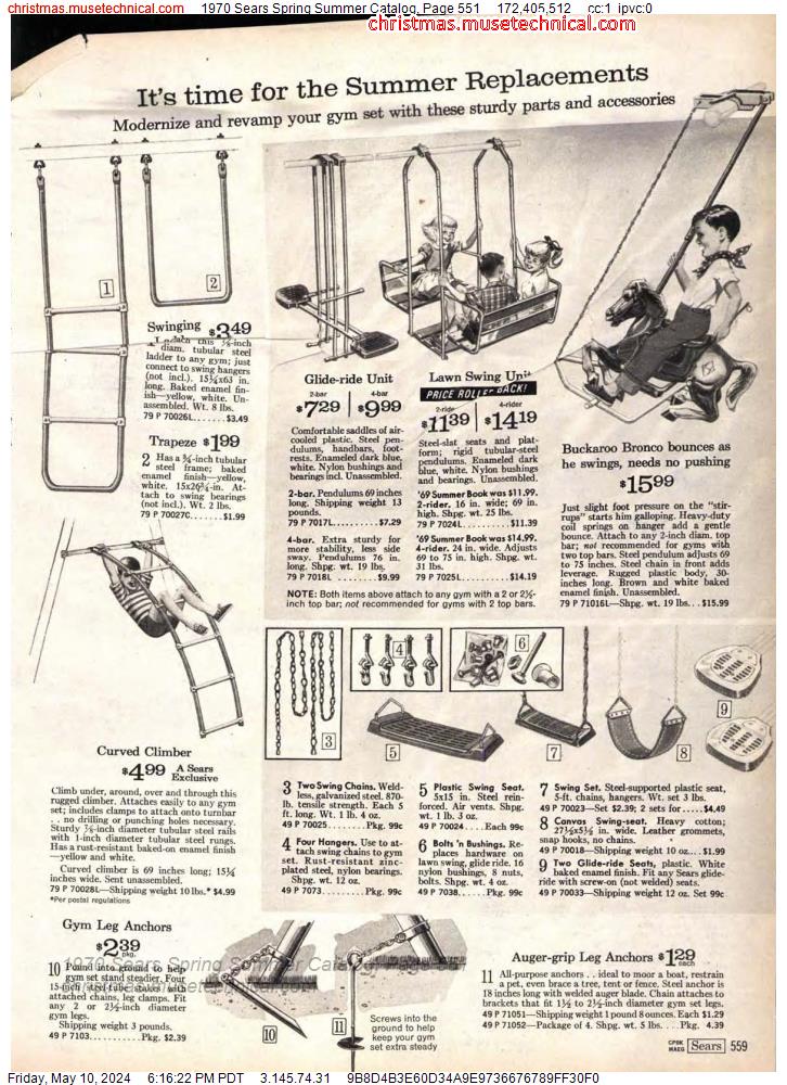 1970 Sears Spring Summer Catalog, Page 551