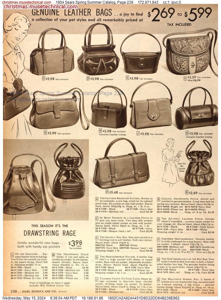 1954 Sears Spring Summer Catalog, Page 238 - Catalogs & Wishbooks