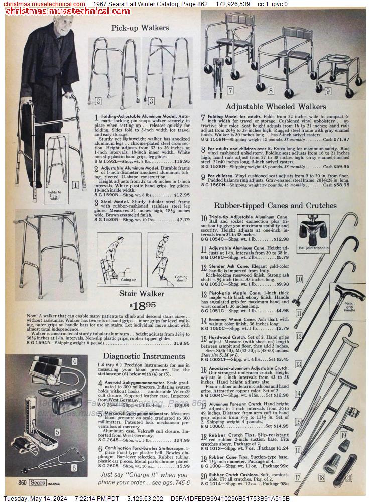 1967 Sears Fall Winter Catalog, Page 862